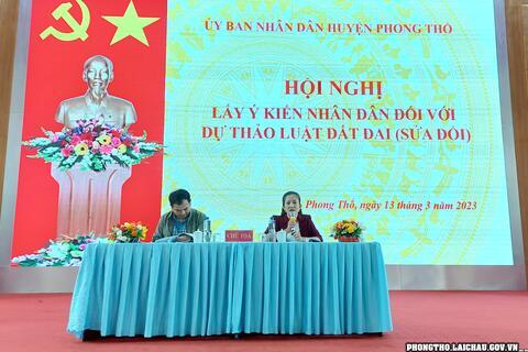 Phong Thổ Hội nghị lấy ý kiến đối với dự thảo Luật đất đai sửa đổi