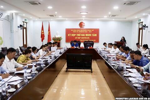Kỳ họp thứ hai mươi tám (kỳ họp chuyên đề) HĐND huyện Phong Thổ khoá XXI, nhiệm kỳ 2021 – 2026