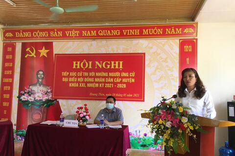 Hội nghị tiếp xúc cử tri với những người ứng cử đại biểu hội đồng nhân dân cấp huyện khóa XXI, nhiệm kỳ 2021 - 2026