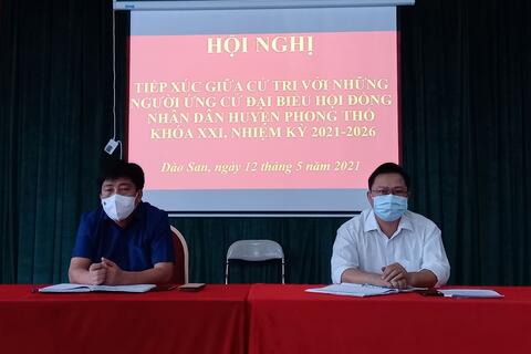 Hội nghị tiếp xúc cử tri với những người ứng cử Đại biểu Hội đồng nhân dân huyện khóa 21 nhiệm kỳ 2021-2026 tại xã Dào San